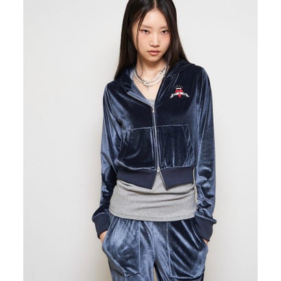 【WHO'S WHO gallery】ベロアインクドチビパーカー （blue）｜詳細画像