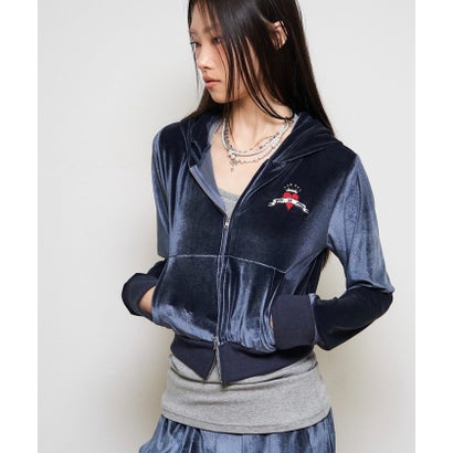 【WHO'S WHO gallery】ベロアインクドチビパーカー （blue）｜詳細画像