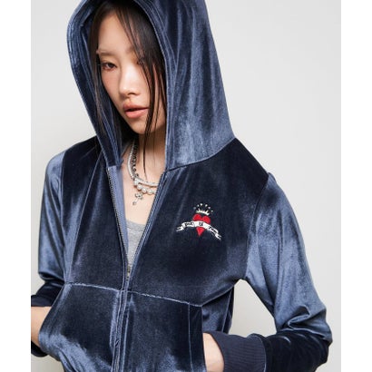 【WHO'S WHO gallery】ベロアインクドチビパーカー （blue）｜詳細画像