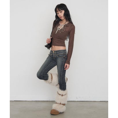 【WHO'S WHO gallery】シェルボタンシアートップス （brown）｜詳細画像