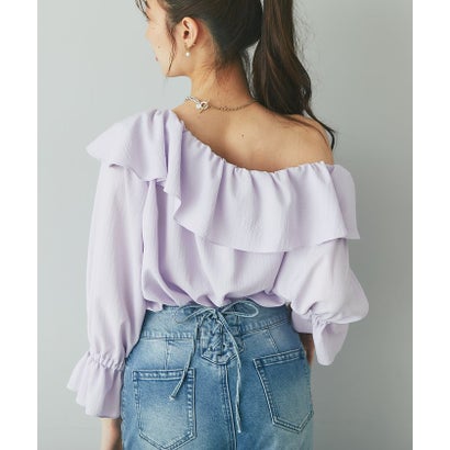 【La boutique BonBon】アシメワンショルブラウス （navy）｜詳細画像