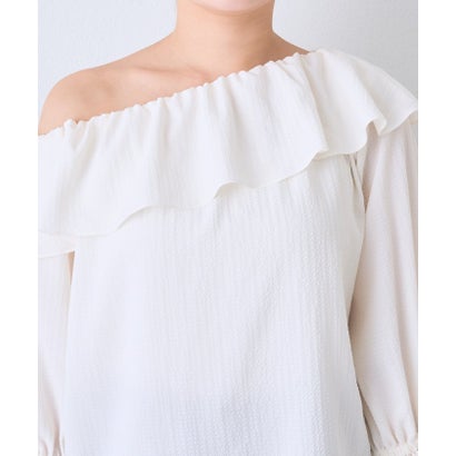 【La boutique BonBon】アシメワンショルブラウス （offwhite）｜詳細画像