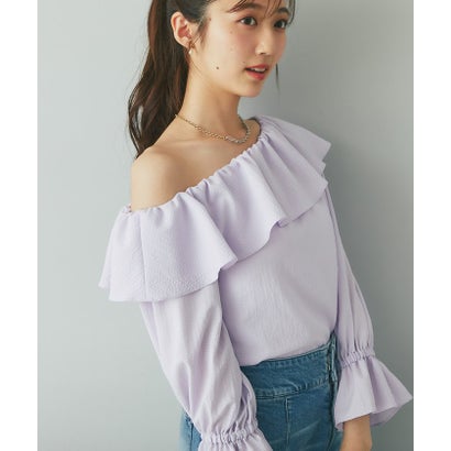【La boutique BonBon】アシメワンショルブラウス （offwhite）｜詳細画像