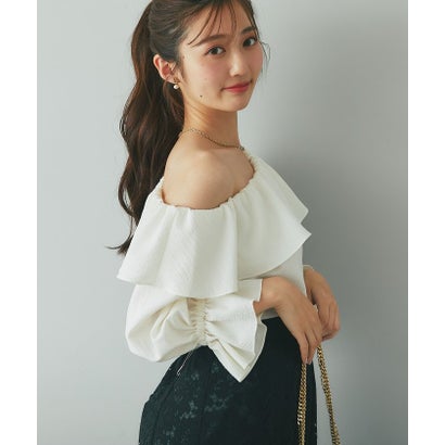【La boutique BonBon】アシメワンショルブラウス （offwhite）｜詳細画像