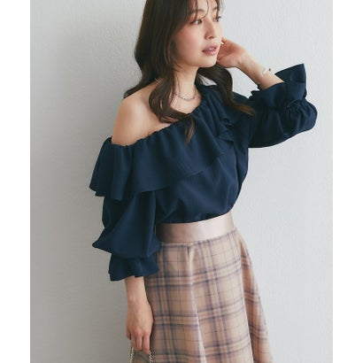 パル PAL 【La boutique BonBon】アシメワンショルブラウス （violet）｜詳細画像