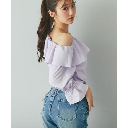 パル PAL 【La boutique BonBon】アシメワンショルブラウス （violet）｜詳細画像