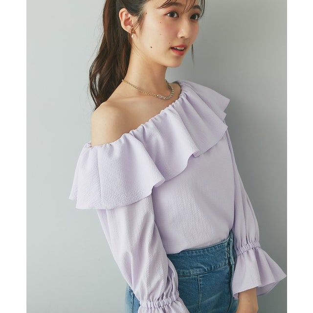 【La boutique BonBon】アシメワンショルブラウス （violet）