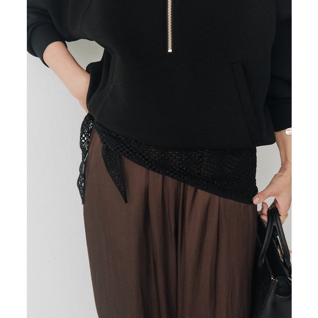 【RIVE DROITE】レースナロースカーフ （black）