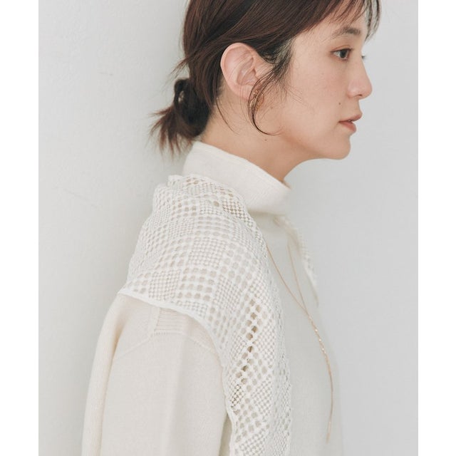 【RIVE DROITE】レースナロースカーフ （white）