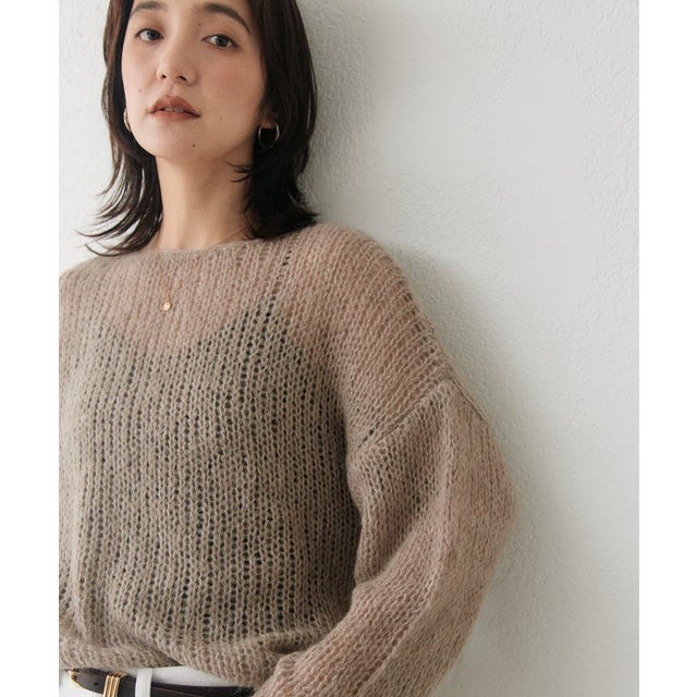 【RIVE DROITE】モヘヤブレンドルーズネックニット （mocha）