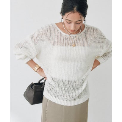 【RIVE DROITE】モヘヤブレンドルーズネックニット （offwhite）｜詳細画像