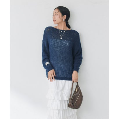 【RIVE DROITE】モヘヤブレンドルーズネックニット （offwhite）｜詳細画像
