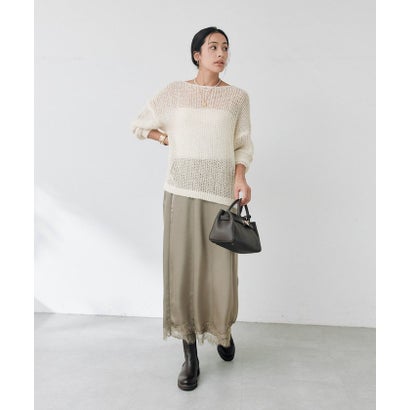 【RIVE DROITE】モヘヤブレンドルーズネックニット （offwhite）｜詳細画像