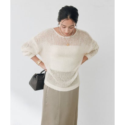 【RIVE DROITE】モヘヤブレンドルーズネックニット （offwhite）｜詳細画像