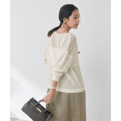 【RIVE DROITE】モヘヤブレンドルーズネックニット （offwhite）｜詳細画像