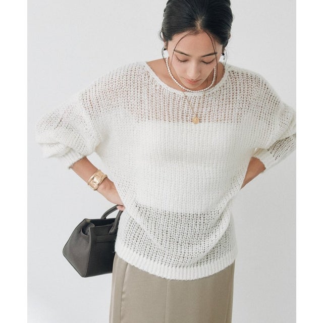 【RIVE DROITE】モヘヤブレンドルーズネックニット （offwhite）