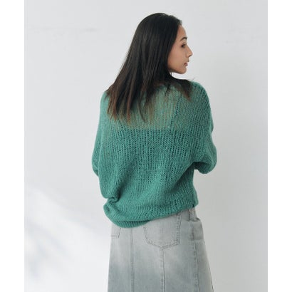 【RIVE DROITE】モヘヤブレンドルーズネックニット （green）｜詳細画像