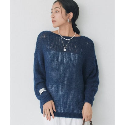 【RIVE DROITE】モヘヤブレンドルーズネックニット （green）｜詳細画像