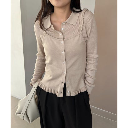 【CAPRICIEUX LE'MAGE】【セットアイテム】レイヤードフリルキャミ （beige）｜詳細画像