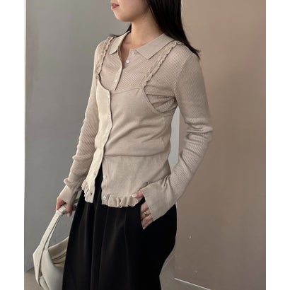 【CAPRICIEUX LE'MAGE】【セットアイテム】レイヤードフリルキャミ （beige）｜詳細画像