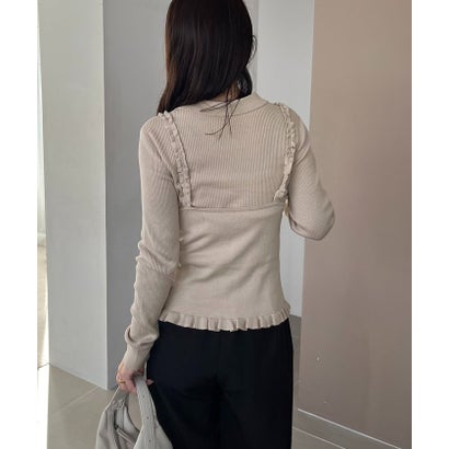 【CAPRICIEUX LE'MAGE】【セットアイテム】レイヤードフリルキャミ （beige）｜詳細画像