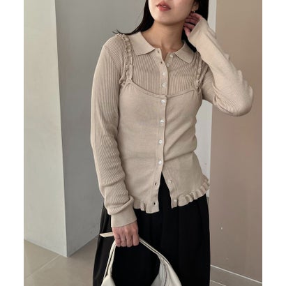 【CAPRICIEUX LE'MAGE】【セットアイテム】レイヤードフリルキャミ （beige）｜詳細画像