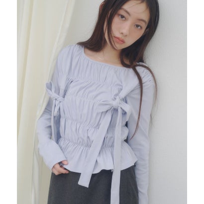 パル PAL 【Discoat】【umm.】リボンシャーリングトップス （offwhite）｜詳細画像