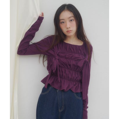 パル PAL 【Discoat】【umm.】リボンシャーリングトップス （offwhite）｜詳細画像