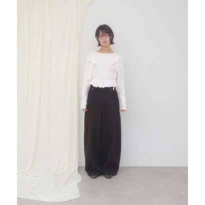 パル PAL 【Discoat】【umm.】リボンシャーリングトップス （offwhite）｜詳細画像