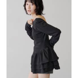 【Kastane】バレリーナペプラムミニワンピース （black）