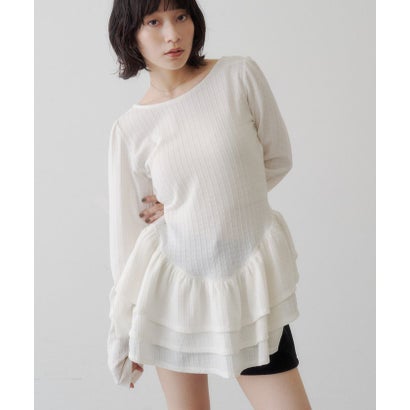 【Kastane】バレリーナペプラムミニワンピース （offwhite）｜詳細画像