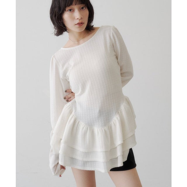 【Kastane】バレリーナペプラムミニワンピース （offwhite）