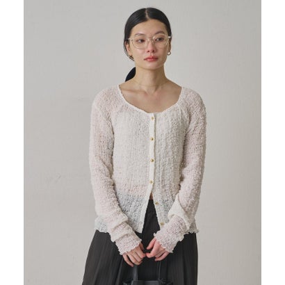 パル PAL 【Omekashi】スクエアシャーリングカーディガン （brown）｜詳細画像