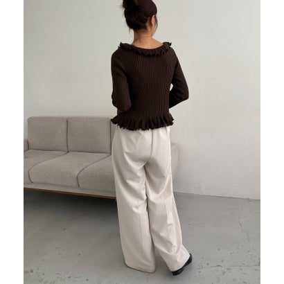 【CAPRICIEUX LE'MAGE】カーリーフリルV カーディガン （beige）｜詳細画像