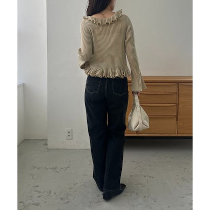 【CAPRICIEUX LE'MAGE】カーリーフリルV カーディガン （beige）｜詳細画像