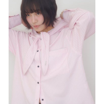【Discoat】【umm.】スカーフ風フードシャツ （babypink）｜詳細画像