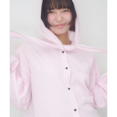 【Discoat】【umm.】スカーフ風フードシャツ （babypink）｜詳細画像