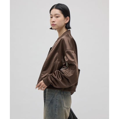 【Lui's】サテンボンディングダブルZIP MA-1 （black）｜詳細画像