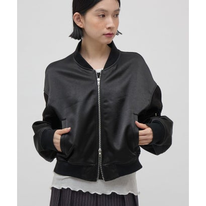 【Lui's】サテンボンディングダブルZIP MA-1 （black）｜詳細画像