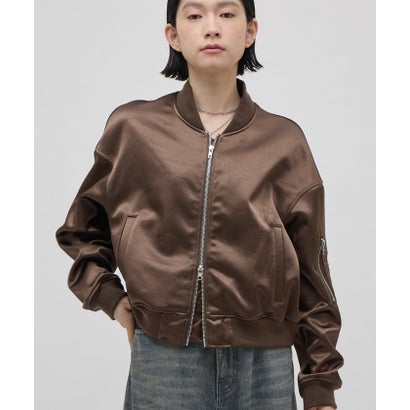 【Lui's】サテンボンディングダブルZIP MA-1 （brown）｜詳細画像