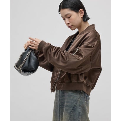 【Lui's】サテンボンディングダブルZIP MA-1 （brown）｜詳細画像