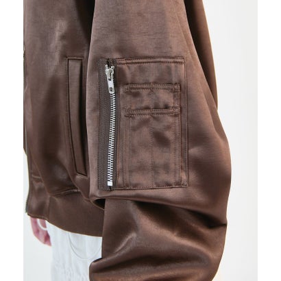 【Lui's】サテンボンディングダブルZIP MA-1 （brown）｜詳細画像