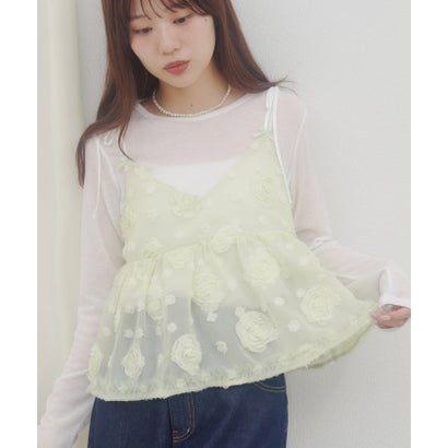 パル PAL 【Discoat】【umm.】肩リボン立体花柄キャミ （mintgreen）｜詳細画像