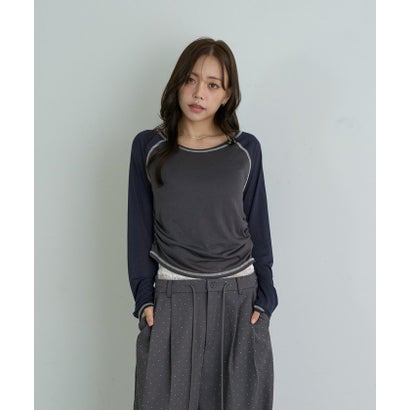 【RAY CASSIN】シアーラグランTシャツ / ロンT （gray）｜詳細画像