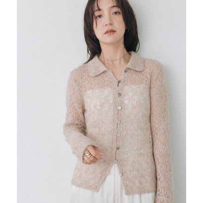 【RIVE DROITE】メッシュパターンポロニット （gray）｜詳細画像