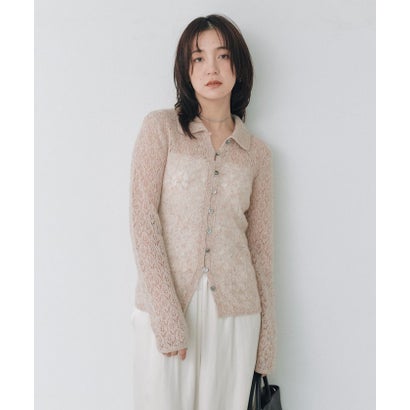 【RIVE DROITE】メッシュパターンポロニット （beige）｜詳細画像