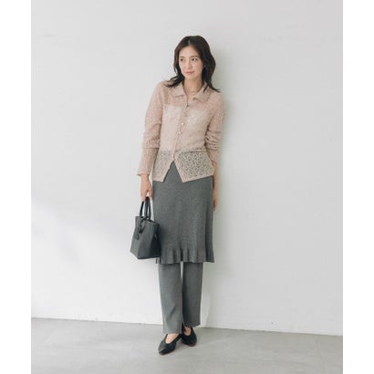 【RIVE DROITE】メッシュパターンポロニット （beige）｜詳細画像