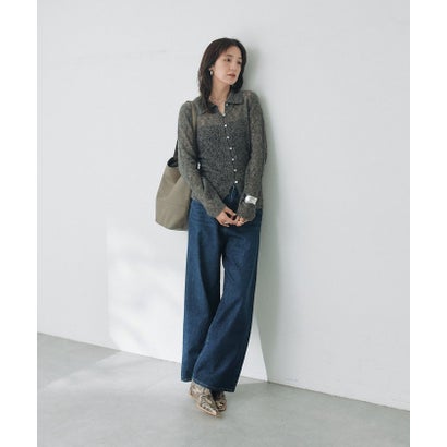 【RIVE DROITE】メッシュパターンポロニット （beige）｜詳細画像