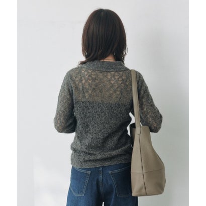 【RIVE DROITE】メッシュパターンポロニット （beige）｜詳細画像