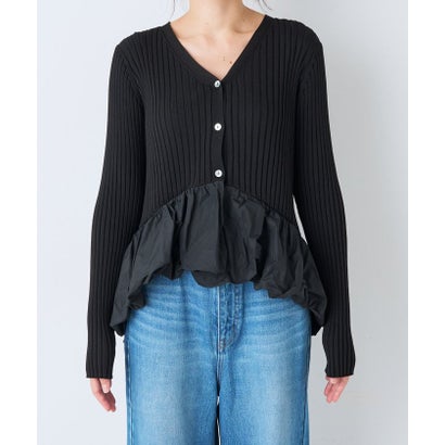 【RIVE DROITE】ペプラムドッキングニットカーディガン （offwhite）｜詳細画像